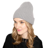 Solid Ribbed Cuff Beanie Hat - Madeline Love - Flyclothing LLC