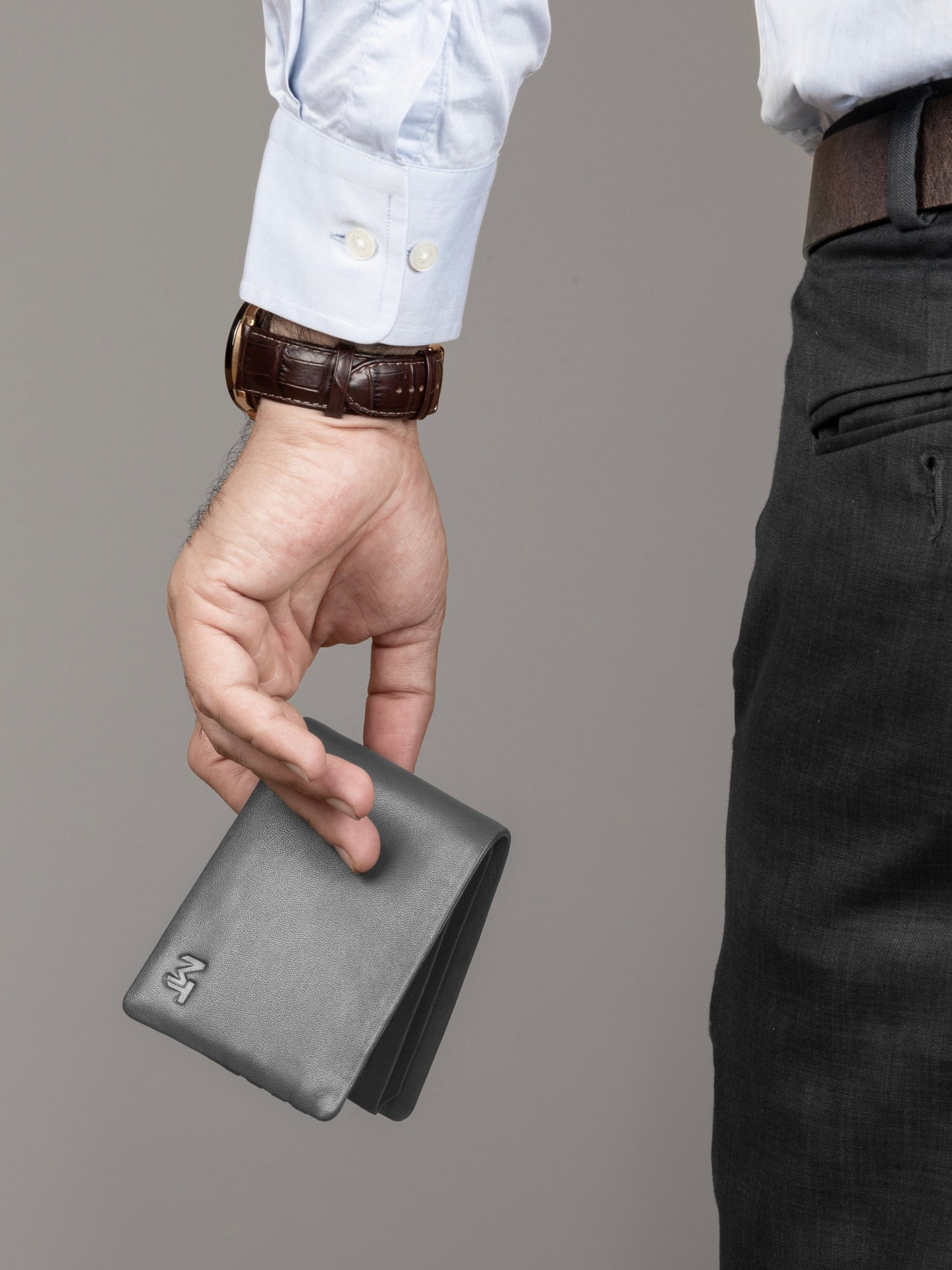 Gray Duke Bifold Wallet - Classy Leather Bags - Flyclothing LLC