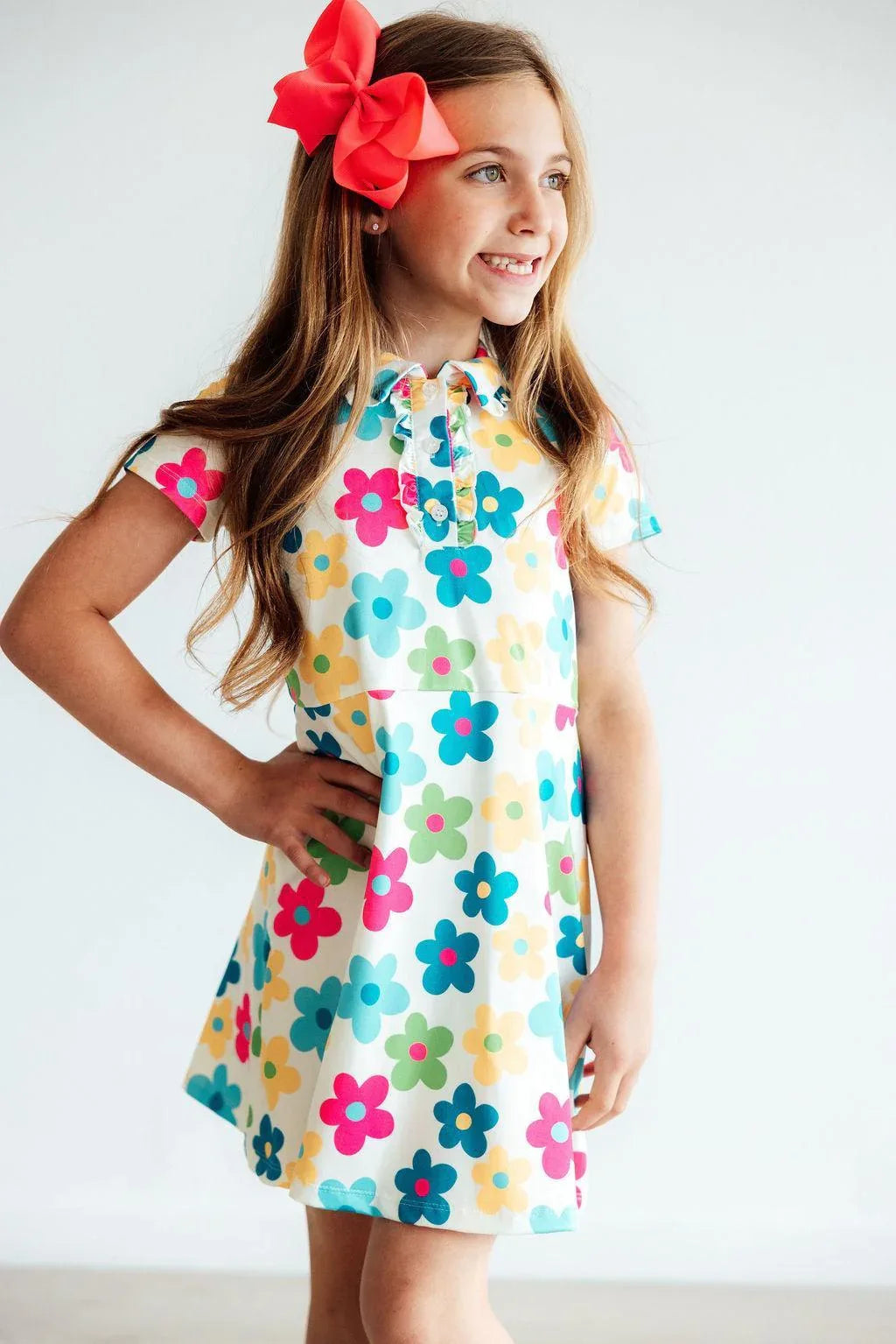 Groovy Blooms S/S Polo Dress - Mila & Rose ® - Flyclothing LLC
