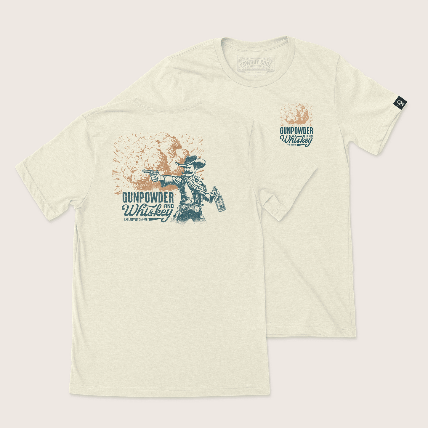 Gunpowder & Whiskey T-Shirt - Cowboy Cool - Flyclothing LLC