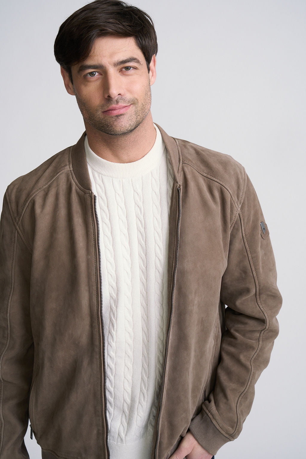 Gustie UF Nubuck Leather Bomber Jacket - mauritiusleather - Flyclothing LLC