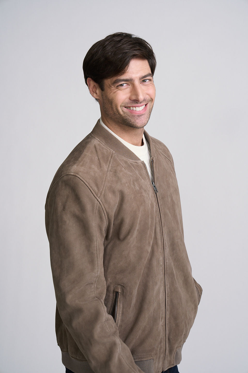 Gustie UF Nubuck Leather Bomber Jacket - mauritiusleather - Flyclothing LLC