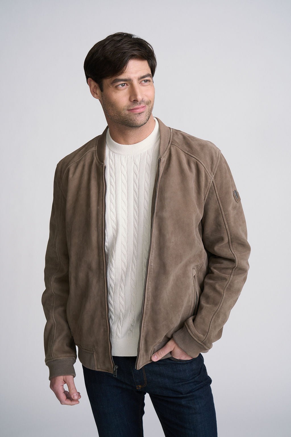 Gustie UF Nubuck Leather Bomber Jacket - mauritiusleather - Flyclothing LLC