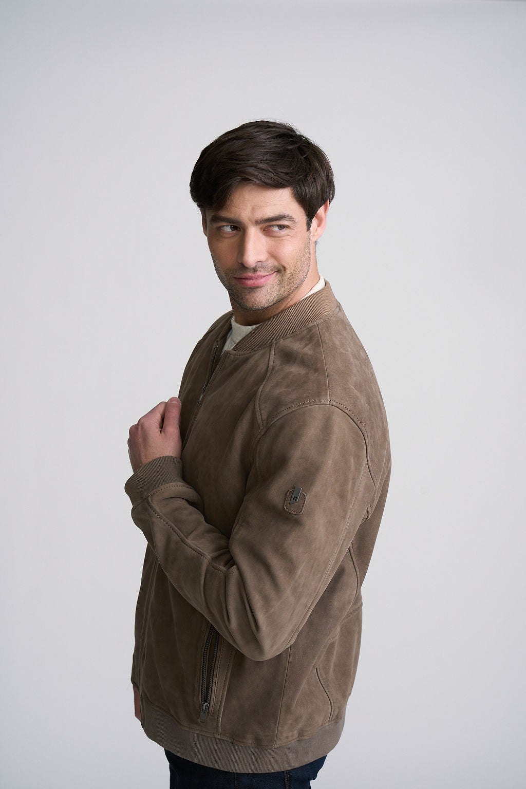 Gustie UF Nubuck Leather Bomber Jacket - mauritiusleather - Flyclothing LLC