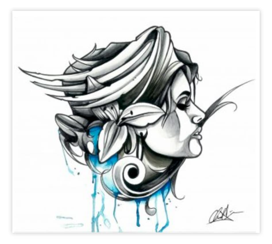 Black Market Art Company Gypsy Blue Print