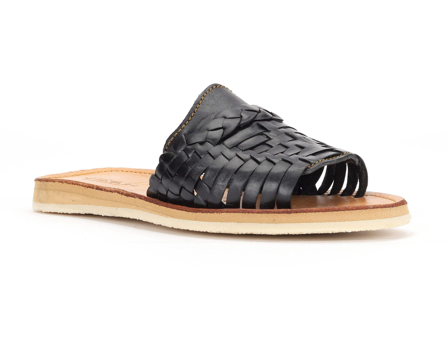 Huarache Peep-Toe Slides Black - Bottomless Co. - Flyclothing LLC