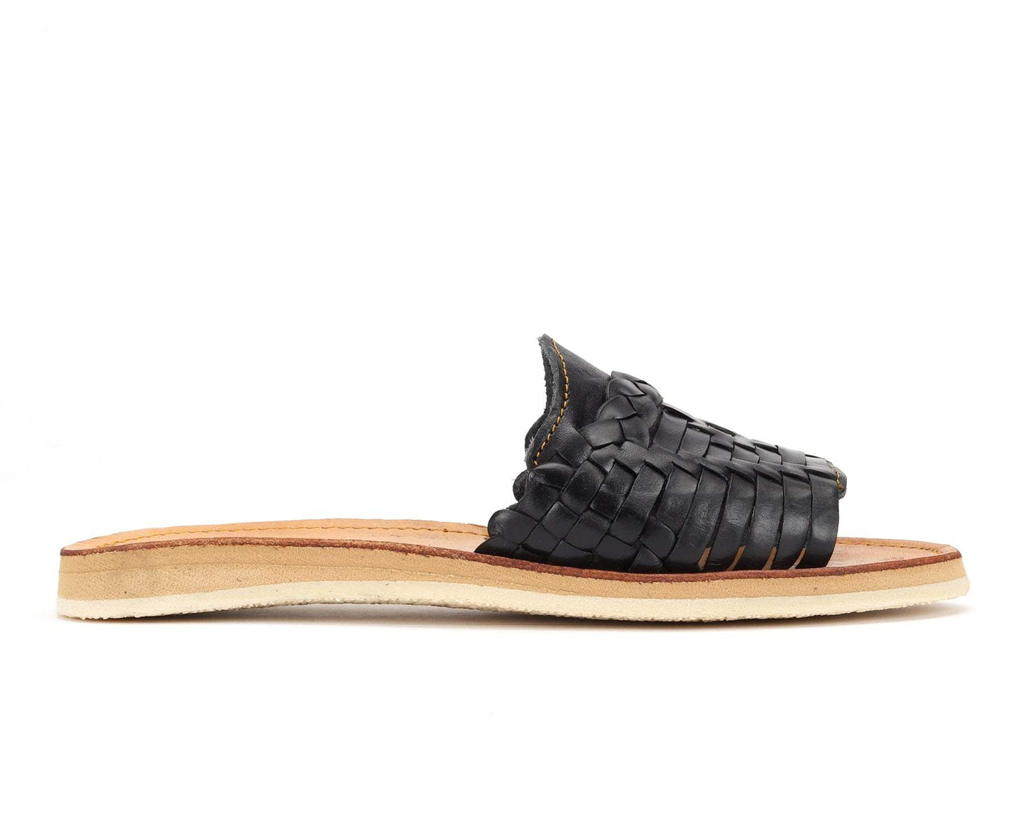 Huarache Peep-Toe Slides Black - Bottomless Co. - Flyclothing LLC