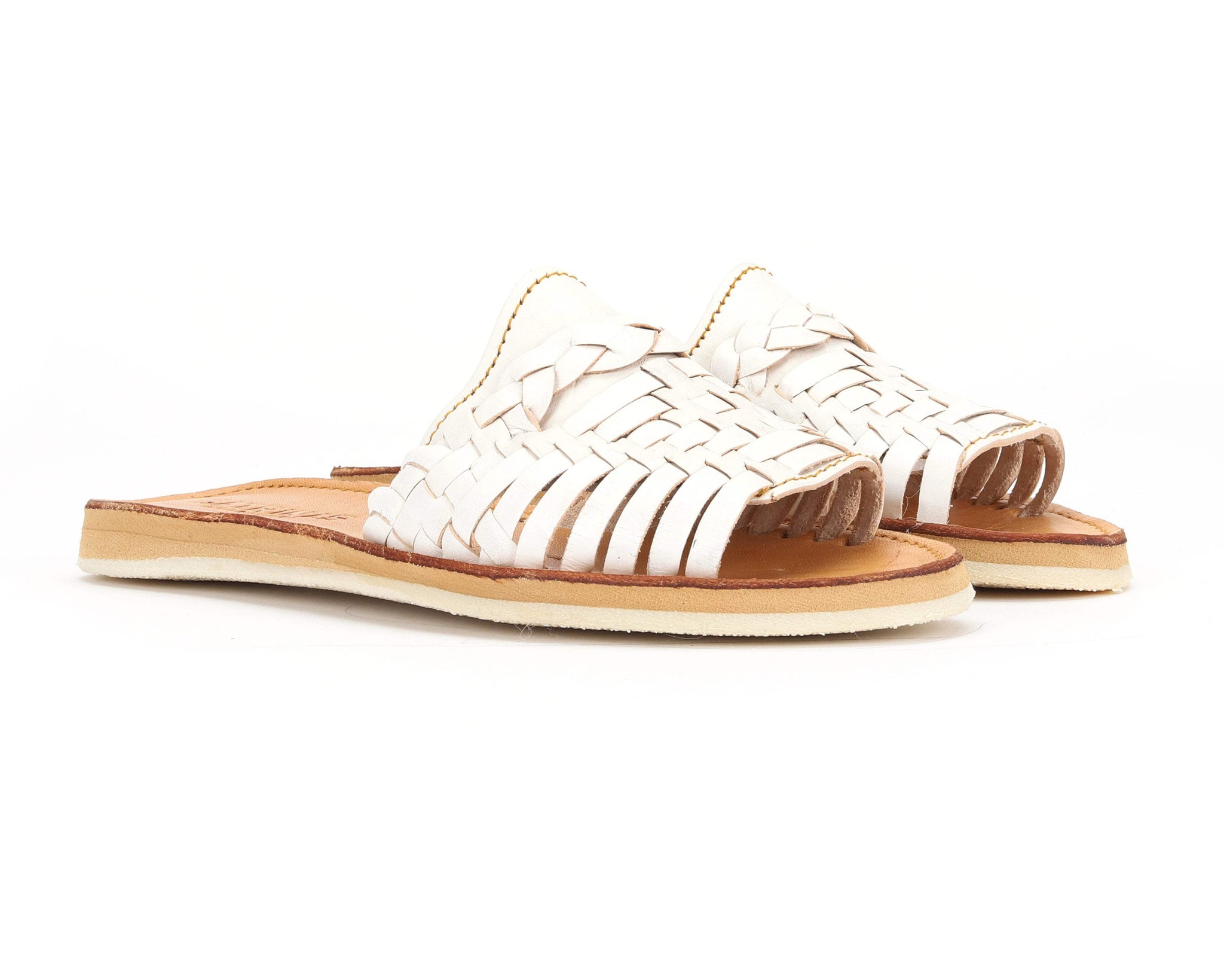 Huarache Peep-Toe Slides White - Bottomless Co. - Flyclothing LLC