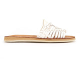Huarache Peep-Toe Slides White - Bottomless Co. - Flyclothing LLC