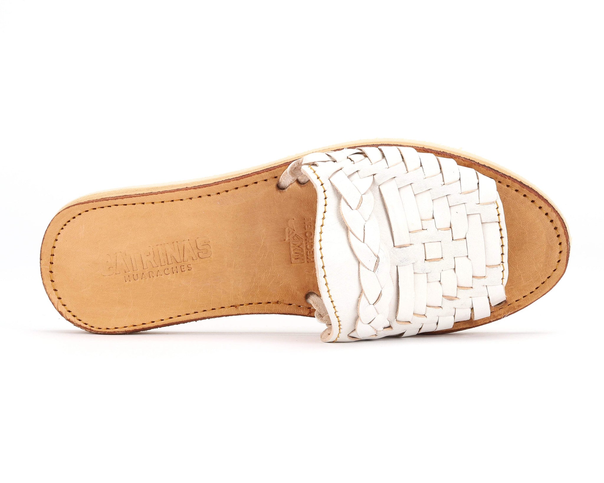 Huarache Peep-Toe Slides White - Bottomless Co. - Flyclothing LLC
