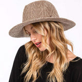 Chenille Pattern Fedora Hat with Braided Band - Madeline Love - Flyclothing LLC