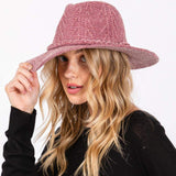 Chenille Pattern Fedora Hat with Braided Band - Madeline Love - Flyclothing LLC