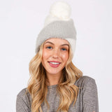 Fuzzy Detailed Fleece Pom Pom Beanie Hat - Madeline Love - Flyclothing LLC