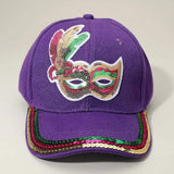 Sequin Mardi Gras Mask Patch Baseball Cap - Madeline Love - Flyclothing LLC