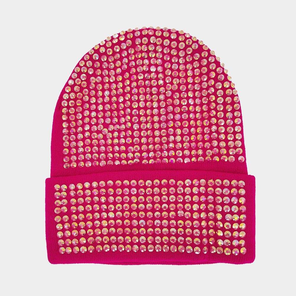 Bling Studded Beanie Hat - Madeline Love - Flyclothing LLC