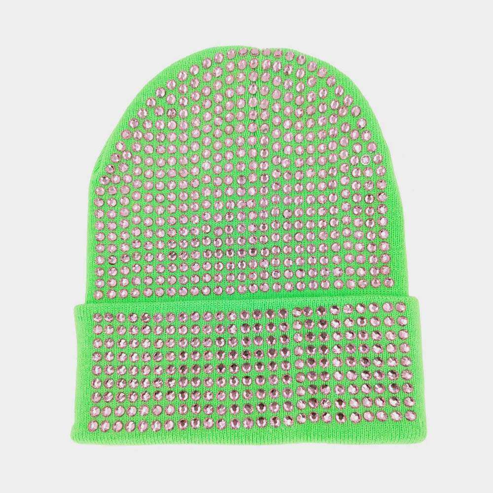 Bling Studded Beanie Hat - Madeline Love - Flyclothing LLC