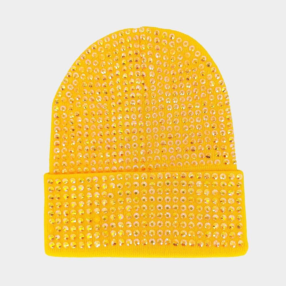 Bling Studded Beanie Hat - Madeline Love - Flyclothing LLC