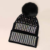 Bling Pom Pom Beanie Hat - Madeline Love - Flyclothing LLC