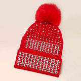 Bling Pom Pom Beanie Hat - Madeline Love - Flyclothing LLC