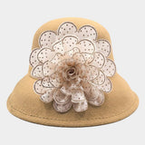 Bling Studded Flower Felt Wedding Jazz Church Bucket Hat - Madeline Love - Flyclothing LLC