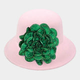Bling Studded Flower Felt Wedding Jazz Church Bucket Hat - Madeline Love - Flyclothing LLC