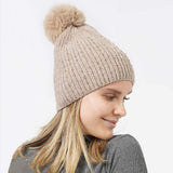 Stone Embellished Chenille Pom Pom Beanie Hat - Madeline Love - Flyclothing LLC