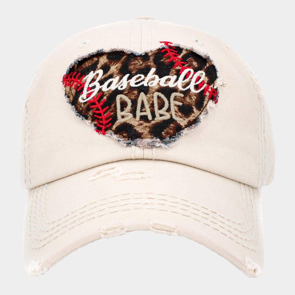 Baseball Babe Leopard Patterned Heart Vintage Baseball Cap - Madeline Love - Flyclothing LLC