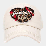 Baseball Babe Leopard Patterned Heart Vintage Baseball Cap - Madeline Love - Flyclothing LLC