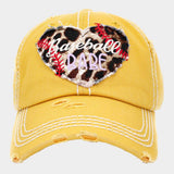 Baseball Babe Leopard Patterned Heart Vintage Baseball Cap - Madeline Love - Flyclothing LLC