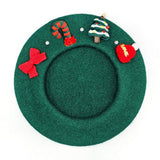 Wool Blended Christmas Charm Pointed Beret Hat - Madeline Love - Flyclothing LLC