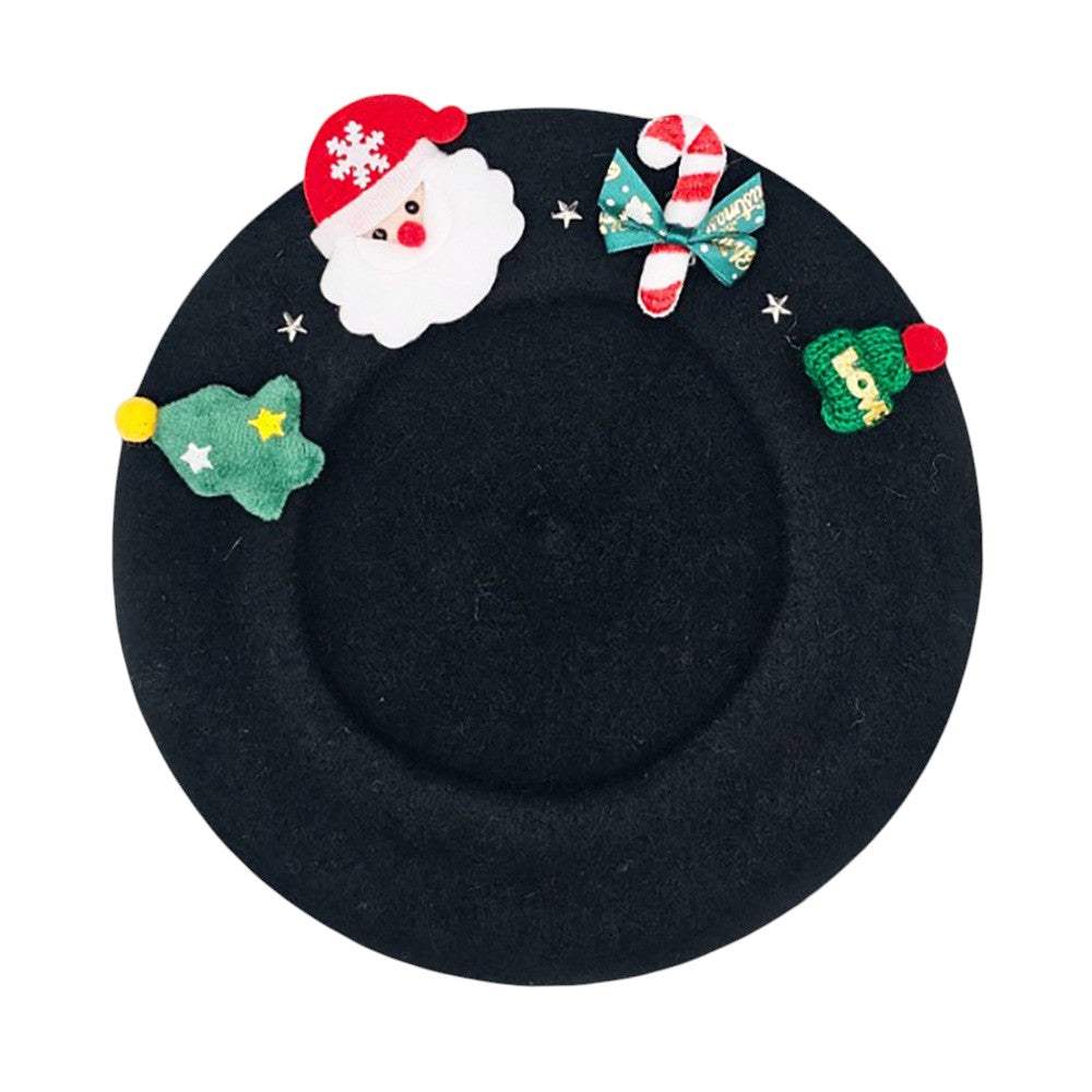 Christmas Decoration Fuzzy Beret Hat - Madeline Love - Flyclothing LLC