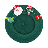 Christmas Decoration Fuzzy Beret Hat - Madeline Love - Flyclothing LLC