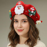 Christmas Decoration Fuzzy Beret Hat - Madeline Love - Flyclothing LLC