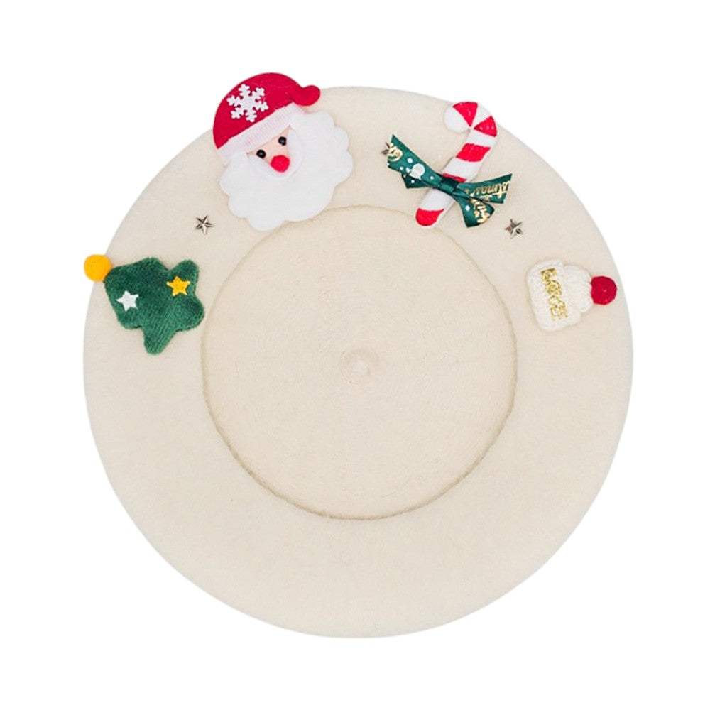 Christmas Decoration Fuzzy Beret Hat - Madeline Love - Flyclothing LLC