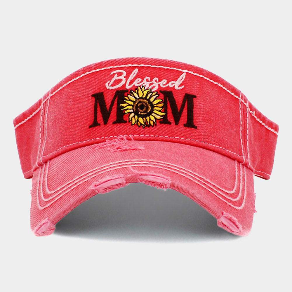 Blessed Mom Sunflower Vintage Visor Hat - Madeline Love - Flyclothing LLC