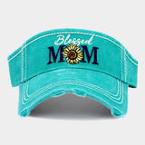 Blessed Mom Sunflower Vintage Visor Hat - Madeline Love - Flyclothing LLC