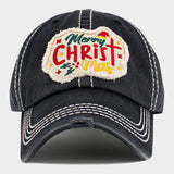 Merry CHRISTMas Message Accented Vintage Baseball Cap - Madeline Love - Flyclothing LLC
