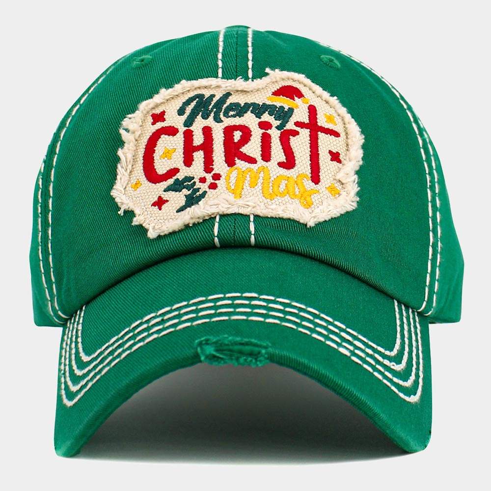 Merry CHRISTMas Message Accented Vintage Baseball Cap - Madeline Love - Flyclothing LLC