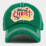Merry CHRISTMas Message Accented Vintage Baseball Cap - Madeline Love - Flyclothing LLC