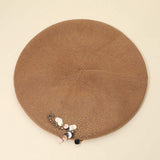 Decorative Sequin Rhinestone Embellished Winter Beret Hat - Madeline Love - Flyclothing LLC