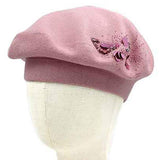 Decorative Sequin Rhinestone Embellished Winter Beret Hat - Madeline Love - Flyclothing LLC