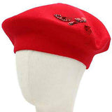 Decorative Sequin Rhinestone Embellished Winter Beret Hat - Madeline Love - Flyclothing LLC