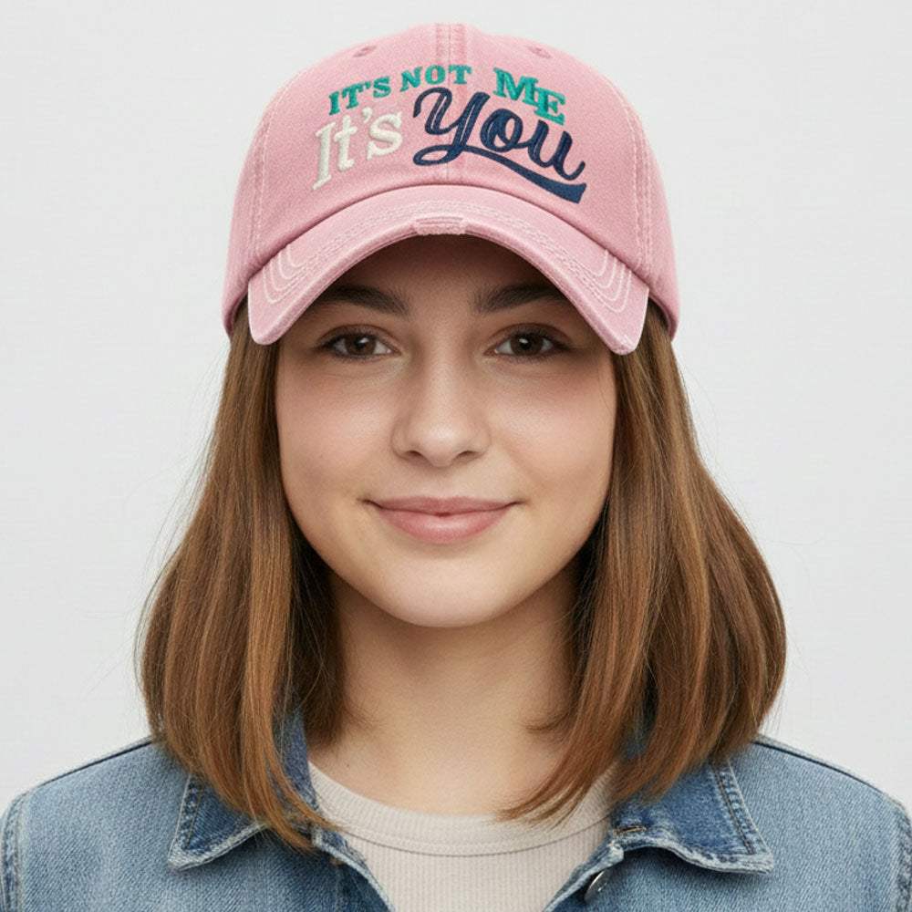 ITS NOT ME ITS YOU Message Embroidered Bold Stitch Baseball Cap - Madeline Love - Flyclothing LLC