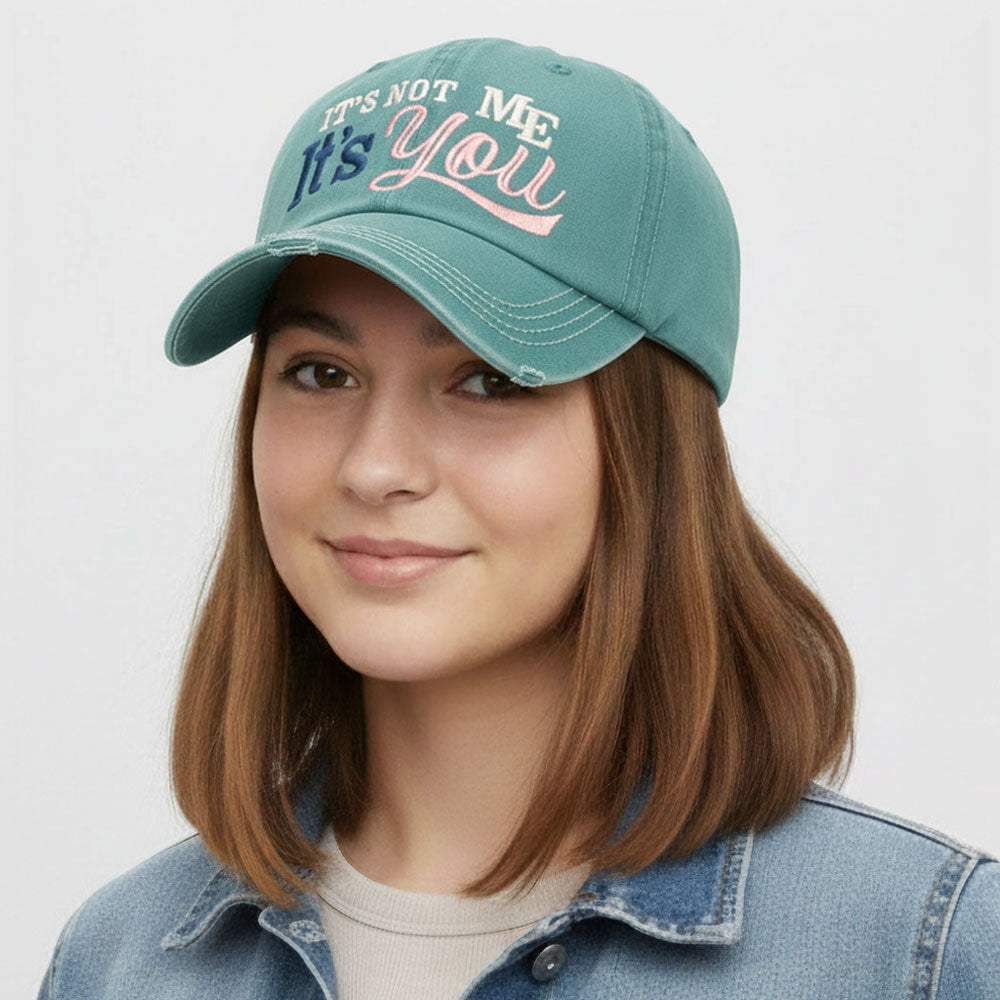 ITS NOT ME ITS YOU Message Embroidered Bold Stitch Baseball Cap - Madeline Love - Flyclothing LLC