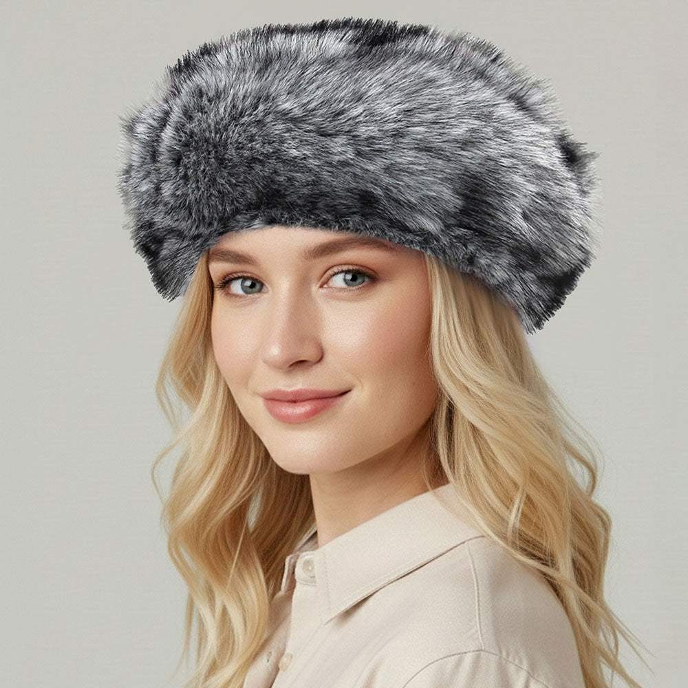 Faux Fur Winter Beret Hat - Madeline Love - Flyclothing LLC