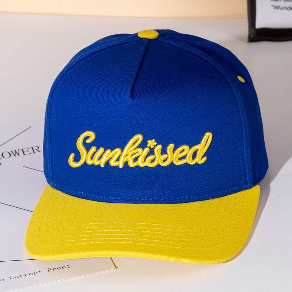 SUNKISSED Message Embroidered Five Panel Canvas Snapback Baseball Cap - Madeline Love - Flyclothing LLC