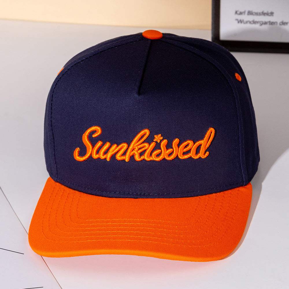 SUNKISSED Message Embroidered Five Panel Canvas Snapback Baseball Cap - Madeline Love - Flyclothing LLC