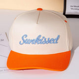 SUNKISSED Message Embroidered Five Panel Canvas Snapback Baseball Cap - Madeline Love - Flyclothing LLC