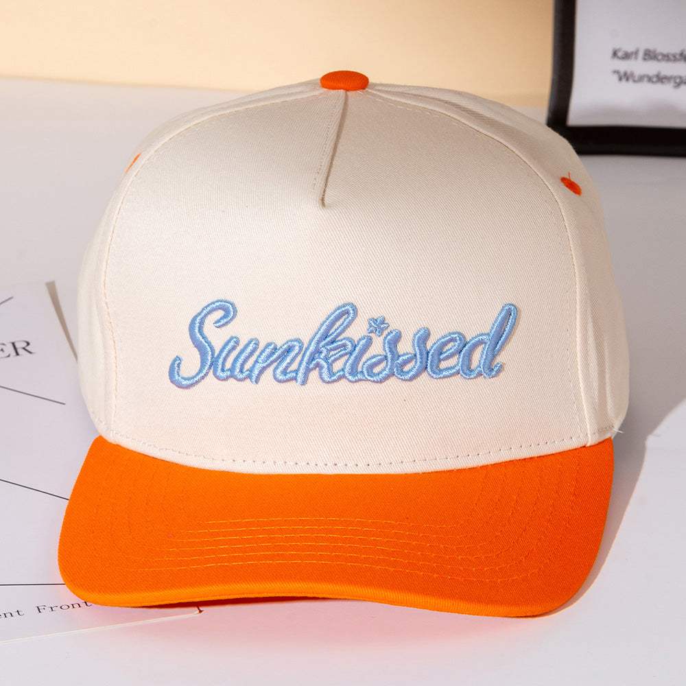 SUNKISSED Message Embroidered Five Panel Canvas Snapback Baseball Cap - Madeline Love - Flyclothing LLC
