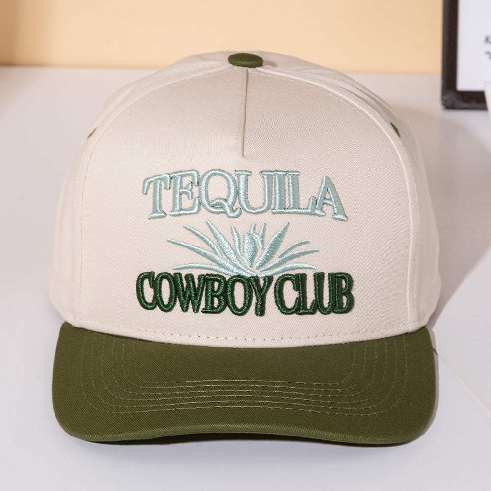 TEQUILA COWBOY Message Embroidered Five Panel Canvas Snapback Baseball Cap - Madeline Love - Flyclothing LLC